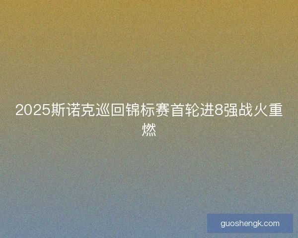 2025斯诺克巡回锦标赛首轮进8强战火重燃 2025斯诺克巡回锦标赛首轮进8强战火重燃