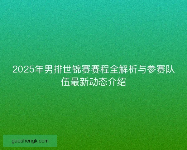 2025年男排世锦赛赛程全解析与参赛队伍最新动态介绍