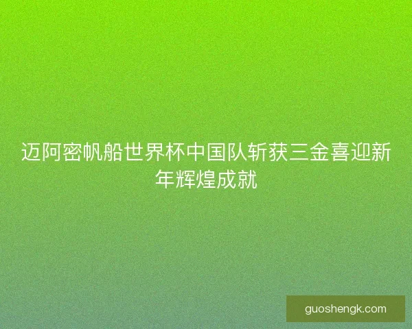 迈阿密帆船世界杯中国队斩获三金喜迎新年辉煌成就